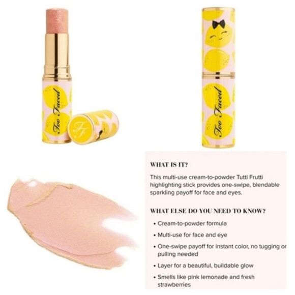 Too Faced Tutti Frutti Frosted Fruits Highlighter Use On Eye & Face - Picture 10 of 10